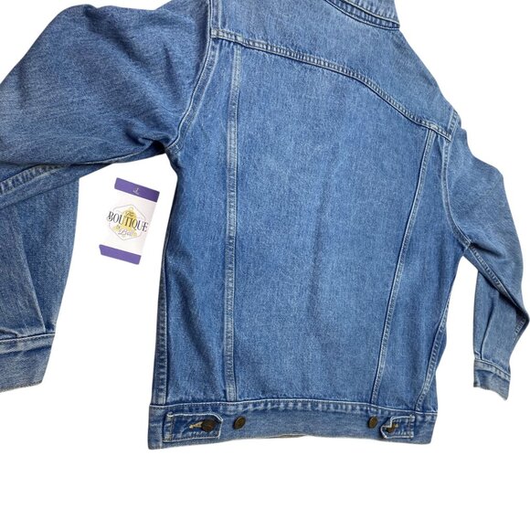 Vtg 80s Guess George Marciano Jean Trucker Jacket M Denim USA 1986 Preppy Cowboy - Picture 13 of 16